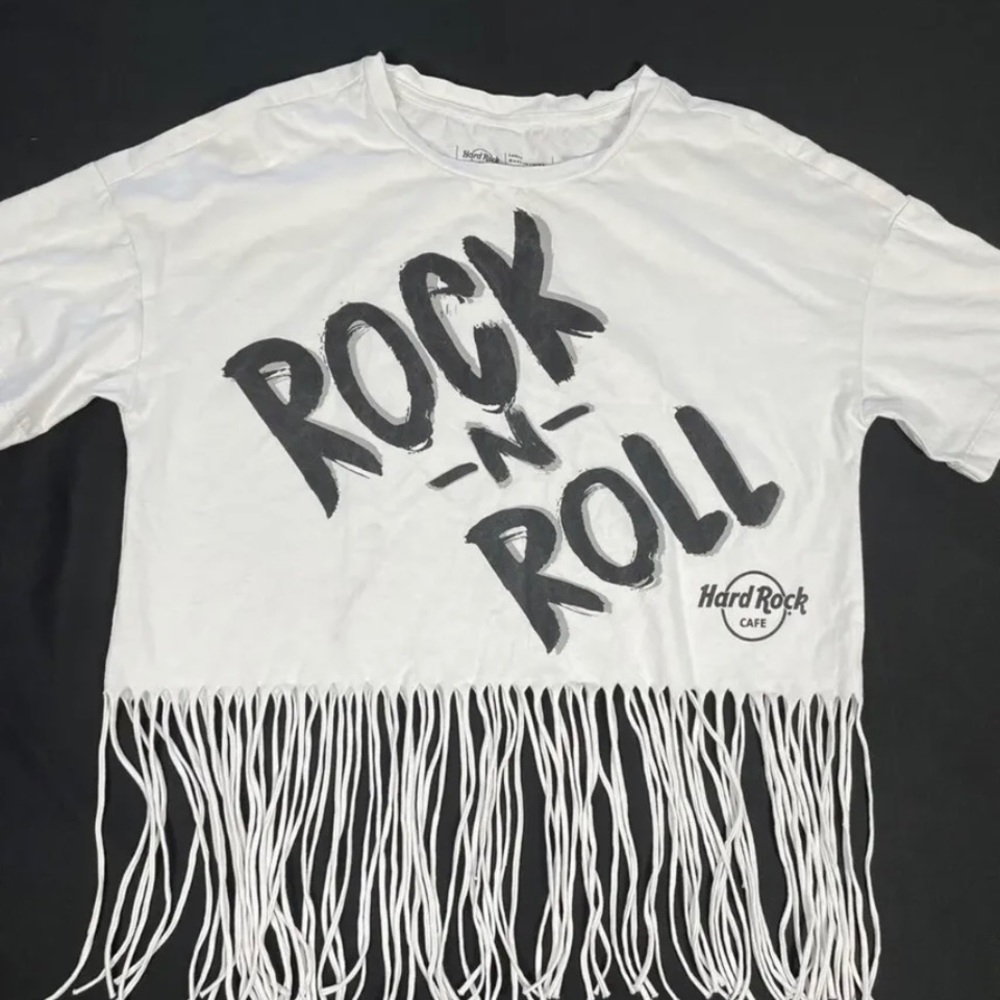 Hard Rock Cafe Women Print Short Sleeve Top Size L - Picture 6 of 7